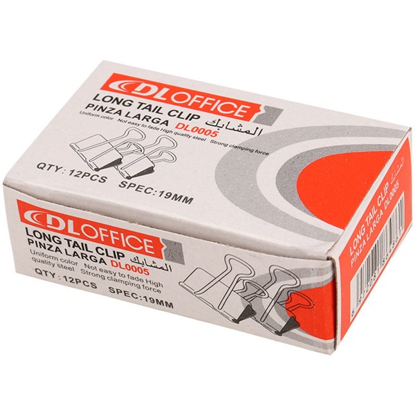 گیره دوبل Dl office dl0005 19mm بسته 12 عددی