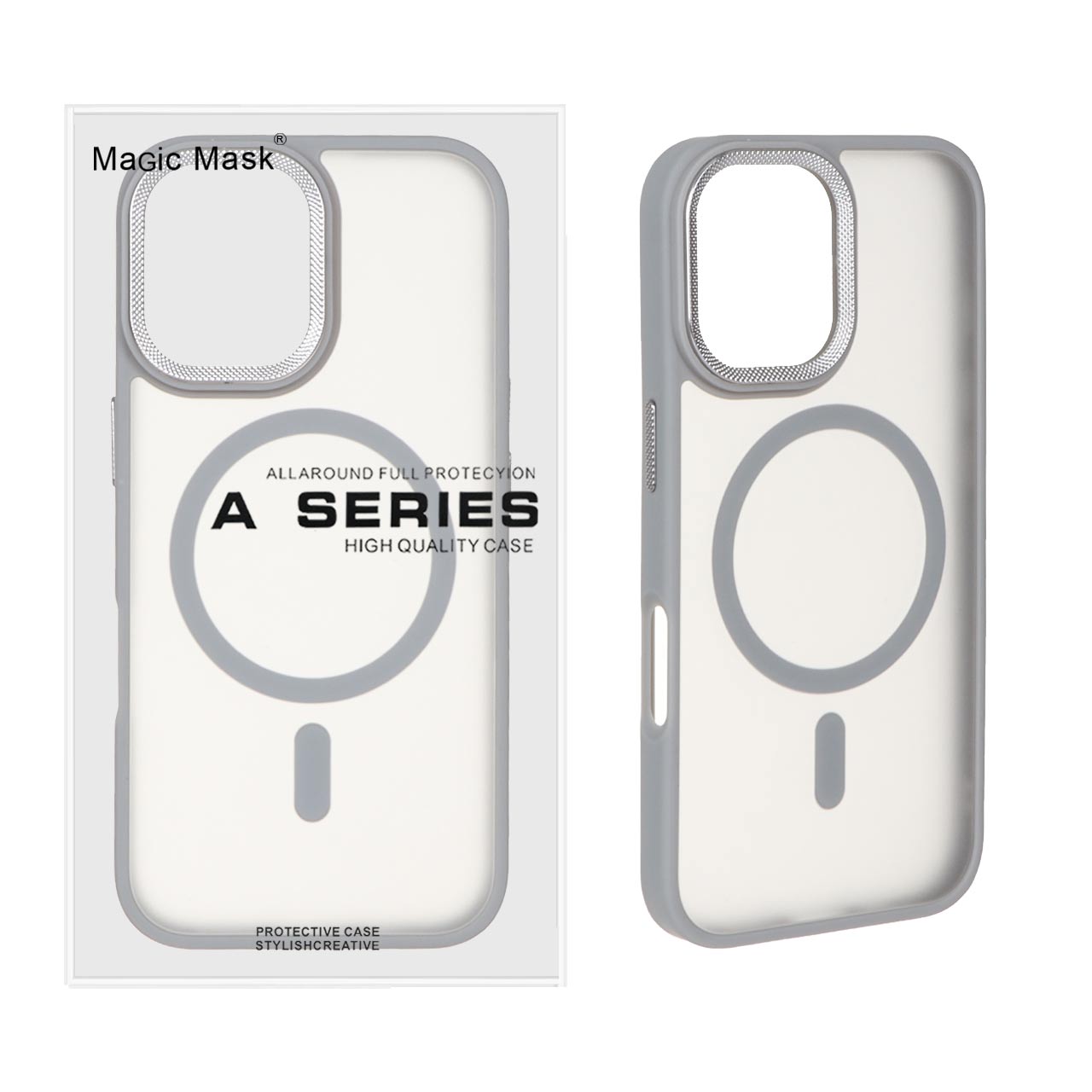قاب اورجینال مات لنز کربن Magsafe مدل Apple iPhone 16 - خاکستری (پک دار)