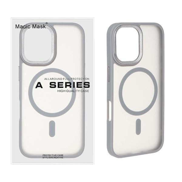 قاب اورجینال مات لنز کربن Magsafe مدل Apple iPhone 16 - خاکستری (پک دار)