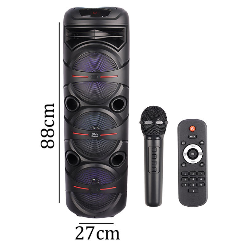 اسپیکر چمدانی بلوتوثی رم و فلش خور Sing-E ZQS8302 + میکروفون و ریموت کنترل