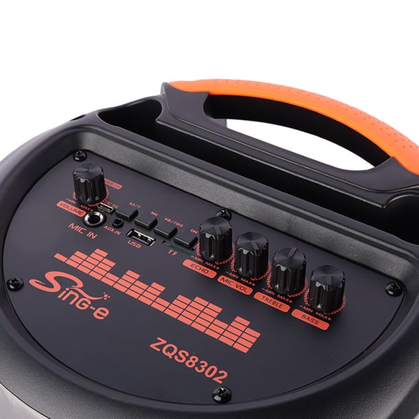 اسپیکر چمدانی بلوتوثی رم و فلش خور Sing-E ZQS8302 + میکروفون و ریموت کنترل