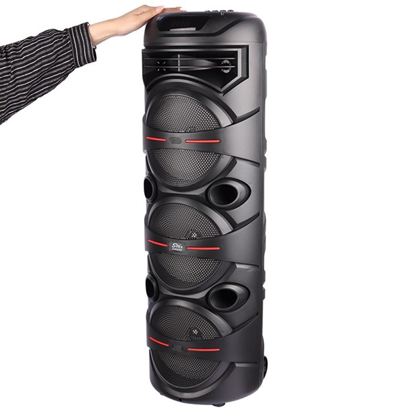 اسپیکر چمدانی بلوتوثی رم و فلش خور Sing-E ZQS8302 + میکروفون و ریموت کنترل