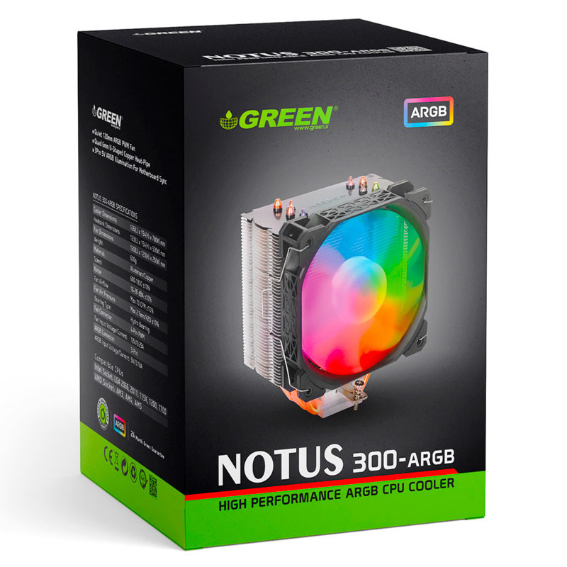خنک کننده پردازنده گرین NOTUS 300-ARGB