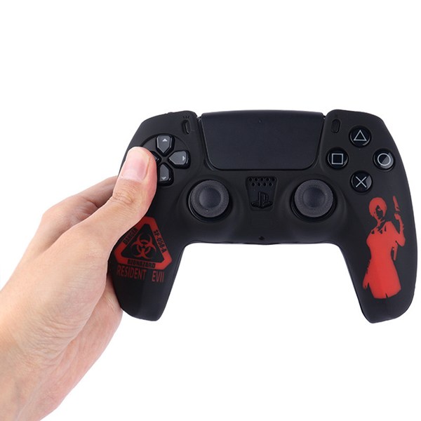 روکش دسته بازی PS5 طرح Resident Evil زمینه قرمز مشکی کد 2