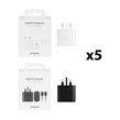 شارژر دیواری سه پین PD و فست تک پورت Samsung مدل EP-TA800 25W به همراه کابل شارژ Type-C (پک 5 عددی) (گارانتی پارتیان پایا)