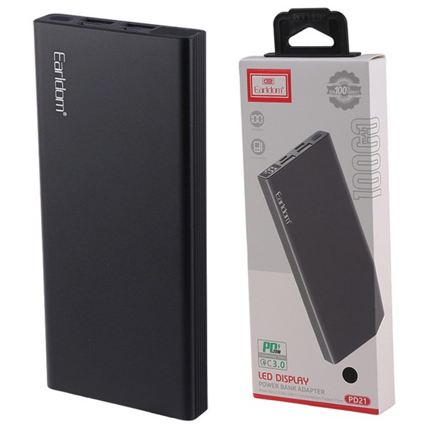 پاور بانک فست شارژ ارلدام ET-PD21 QC3.0 PD 22.5W ظرفیت 10000 میلی آمپر ساعت
