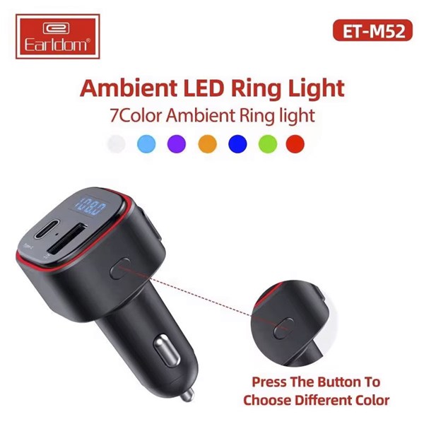شارژر فندکی + FM Player بلوتوثی Earldom ET-M52