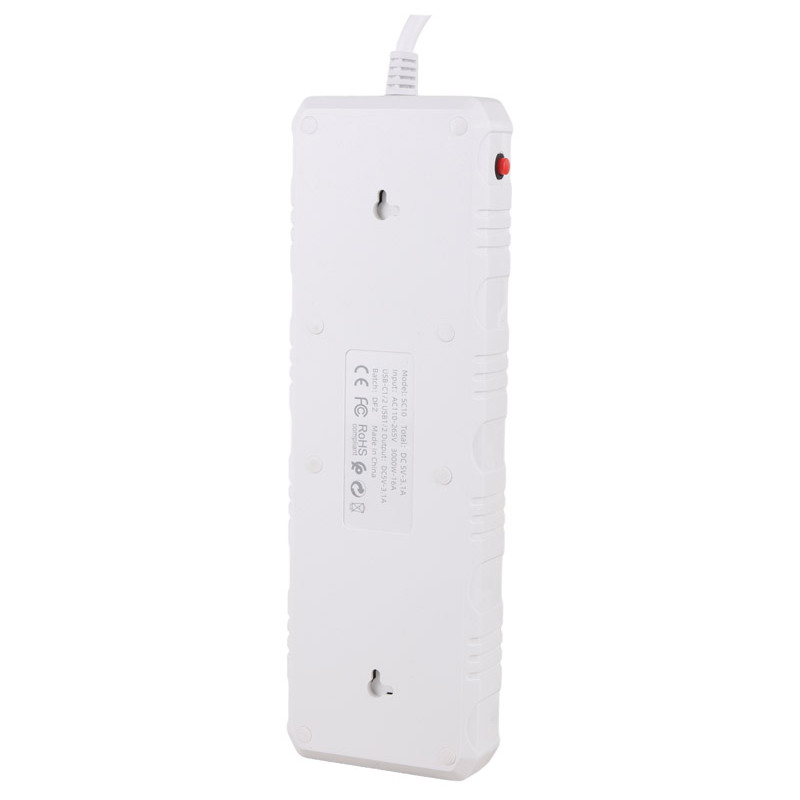 چند راهی 3 خانه ارت دار ارلدام ES-SC10 با کابل 2 متری + شارژر USB و Type-C