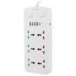 چند راهی 6 خانه ارت دار ارلدام ES-SC09 با کابل 2 متری + شارژر USB و Type-C