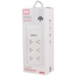 چند راهی 6 خانه ارت دار ارلدام ES-SC09 با کابل 2 متری + شارژر USB و Type-C