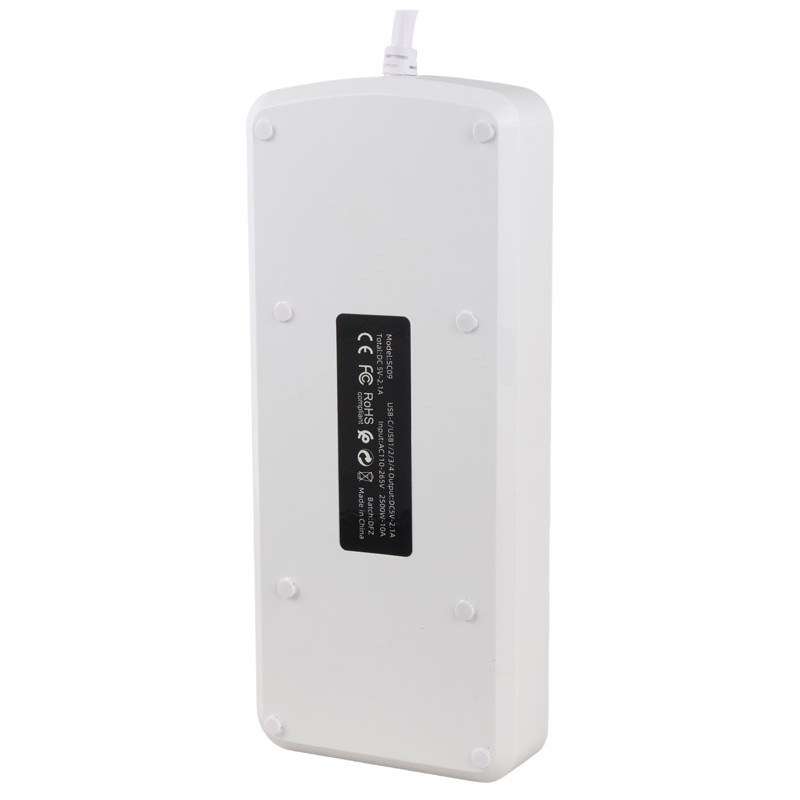 چند راهی 6 خانه ارت دار ارلدام ES-SC09 با کابل 2 متری + شارژر USB و Type-C