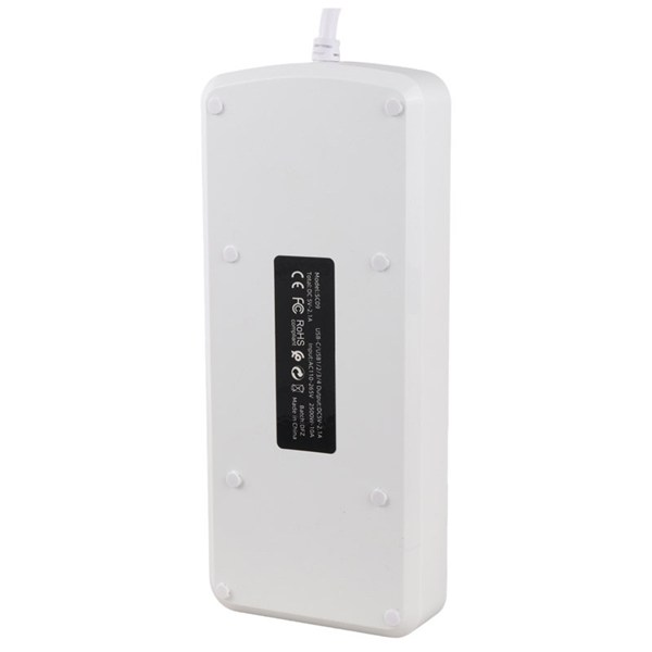 چند راهی 6 خانه ارت دار ارلدام ES-SC09 با کابل 2 متری + شارژر USB و Type-C