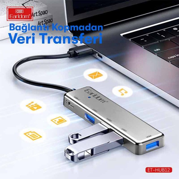 هاب 5 پورت USB ارلدام ET-HUB12
