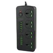 چند راهی 4 خانه ارلدام ES-SC11 با کابل 2 متری + شارژر USB و Type-C