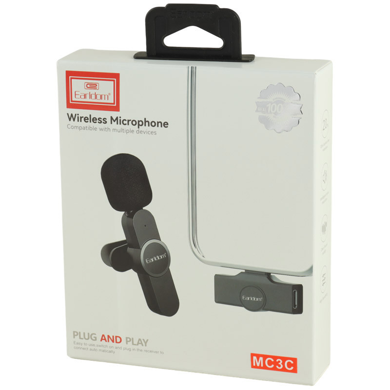 میکروفون یقه ای بی سیم ارلدام ET-MC3C Type-C