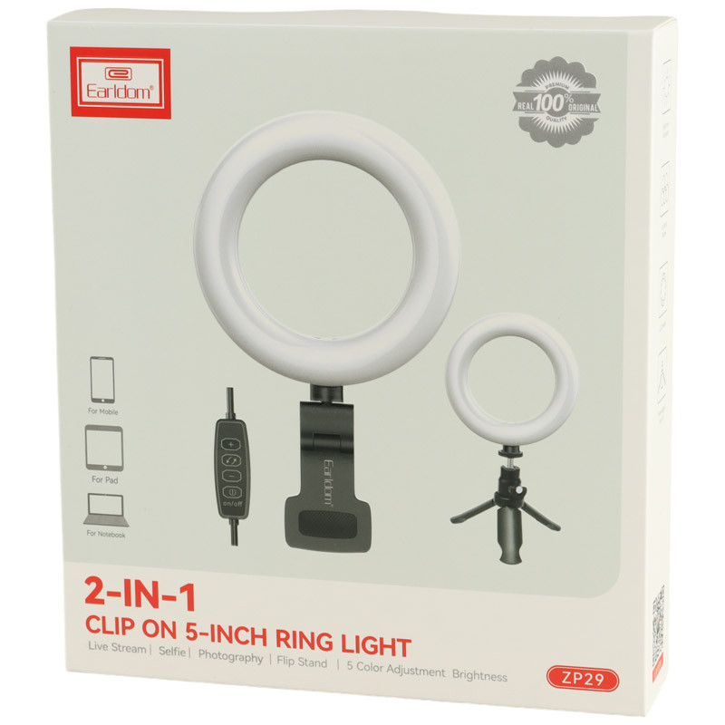 رینگ لایت پایه دار 5 اینچ ارلدام ET-ZP29