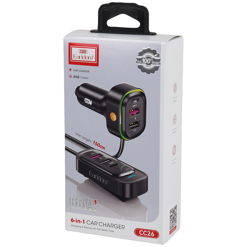 شارژر فندکی 66 وات ارلدام ES-CC26