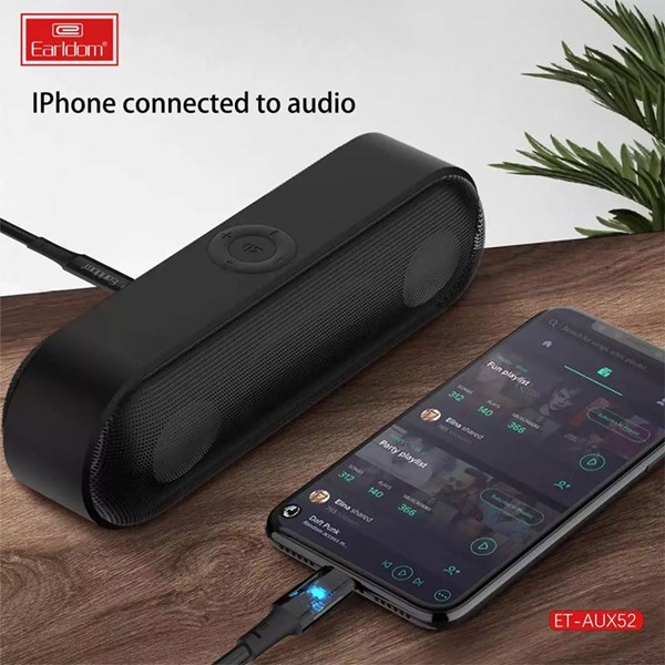 کابل تبدیل Lightning به AUX ارلدام ET-AUX52 طول 1 متر