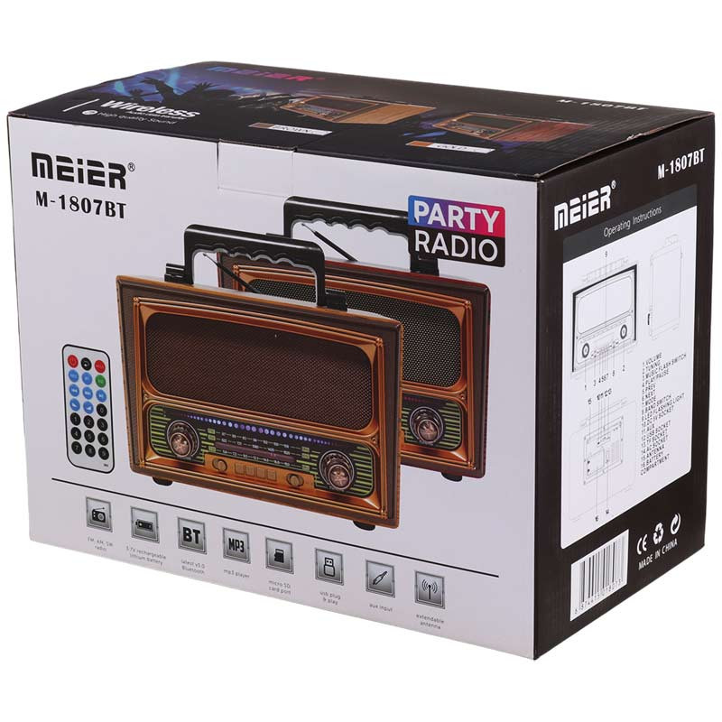 رادیو اسپیکر بلوتوثی مییر M-1807BT + ریموت کنترل