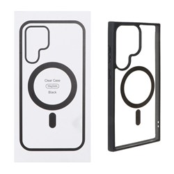 قاب شفاف دور رنگی Samsung Galaxy S24 Ultra با قابلیت شارژ MagSafe - مشکی (پک دار) - MPS
