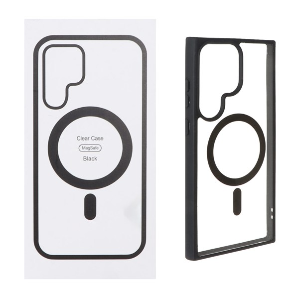 قاب شفاف دور رنگی Samsung Galaxy S24 Ultra با قابلیت شارژ MagSafe - مشکی (پک دار) - MPS