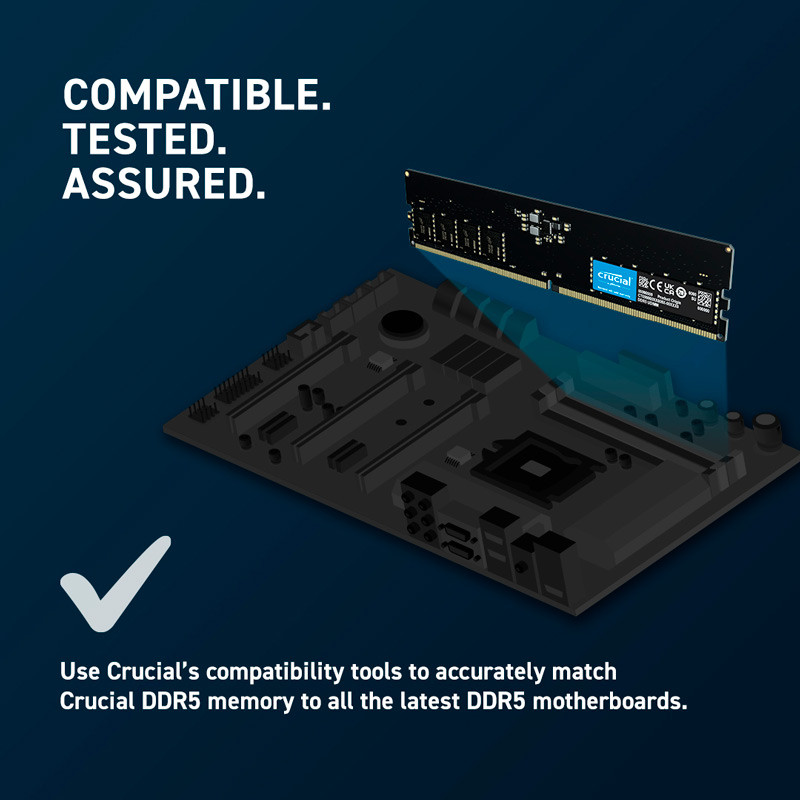 رم کامپیوتر کروشیال CT16G56C46U5 DDR5 16GB Single 5600MHz CL46