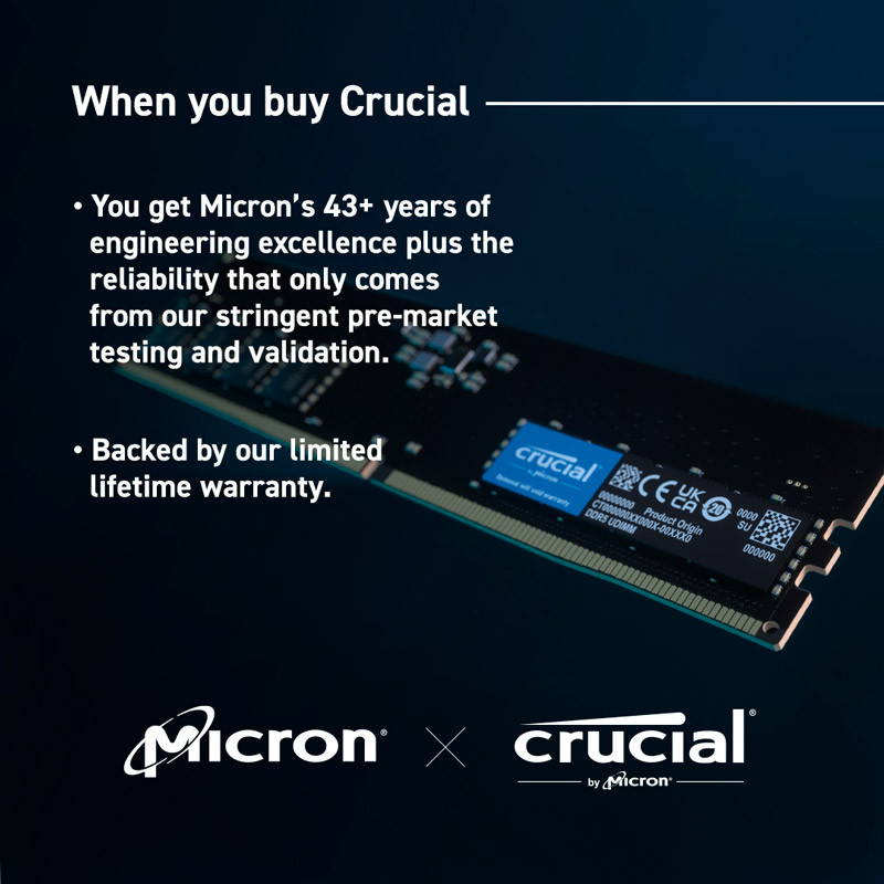 رم کامپیوتر کروشیال CT16G56C46U5 DDR5 16GB Single 5600MHz CL46