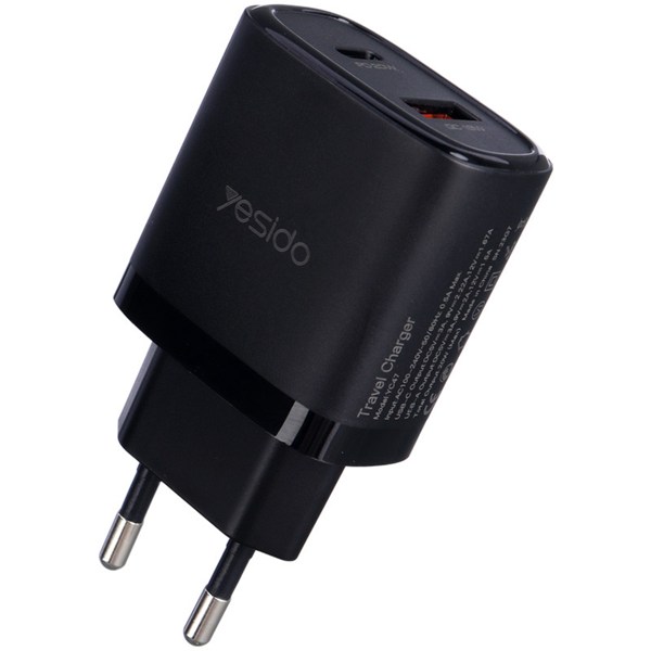 شارژر دیواری 20 وات یسیدو YC47 PD QC 3A + کابل تبدیل آیفونی