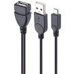 کابل افزایش طول USB/MicroUSB به USB طول 30 سانتی متر