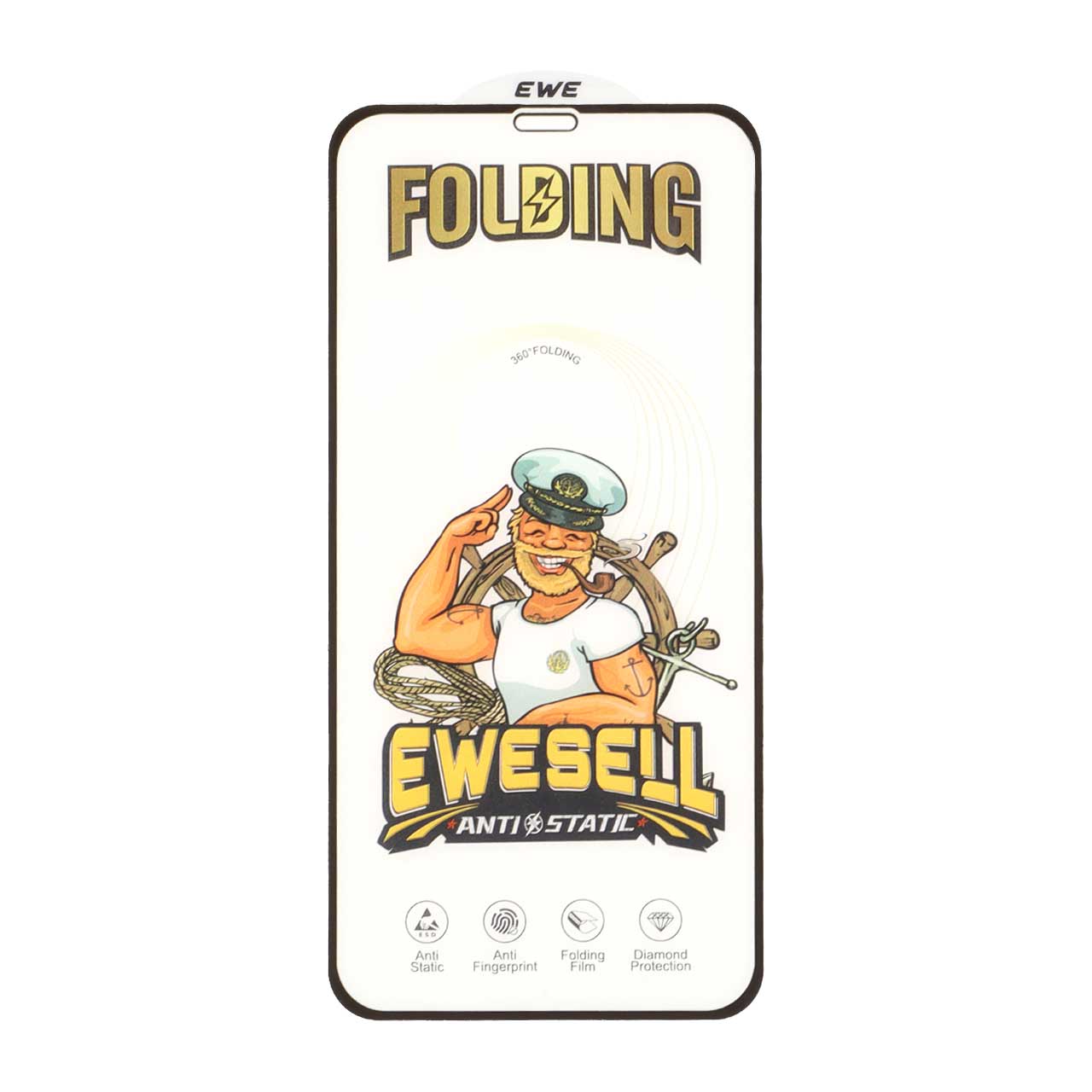 محافظ صفحه نمایش شیشه ای Full Cover Ewesell Anti Static Folding مدل Apple iPhone 11 Pro Max / iPhone X Max / iPhone Xs Max