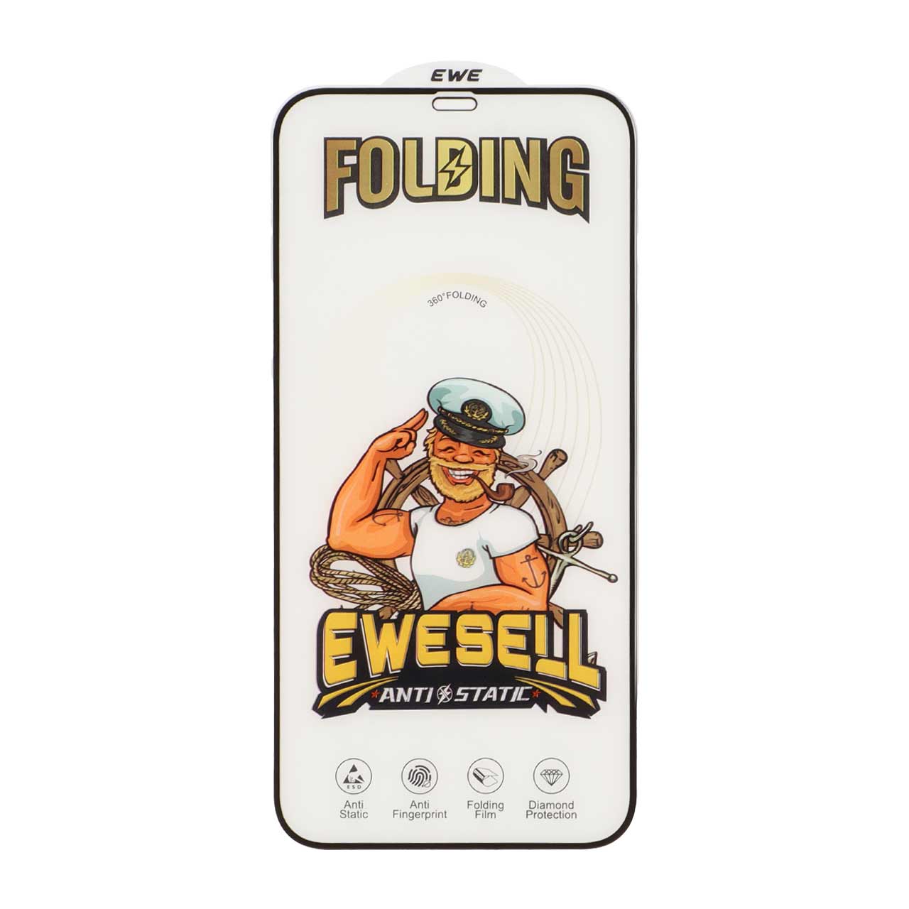 محافظ صفحه نمایش شیشه ای Full Cover Ewesell Anti Static Folding مدل Apple iPhone 12 Pro Max