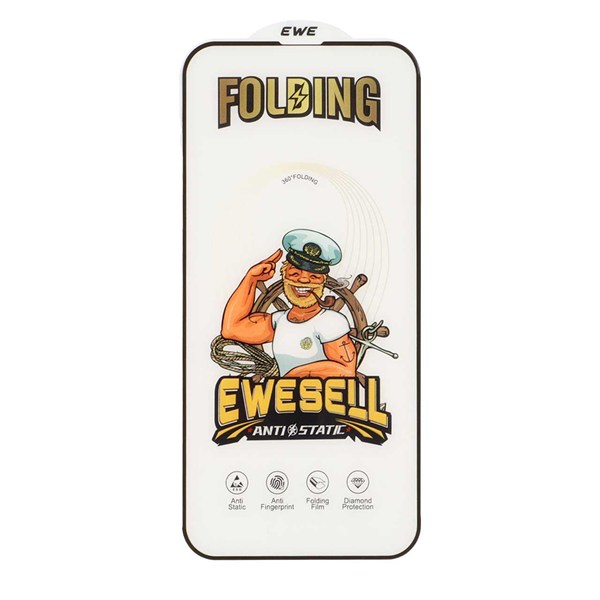 محافظ صفحه نمایش شیشه ای Full Cover Ewesell Anti Static Folding مدل Apple iPhone 16 Pro Max