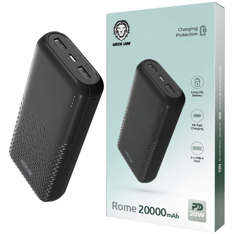 پاور بانک فست شارژ گرین لاین Green Lion Rome PD 20W ظرفیت 20000 میلی آمپر ساعت
