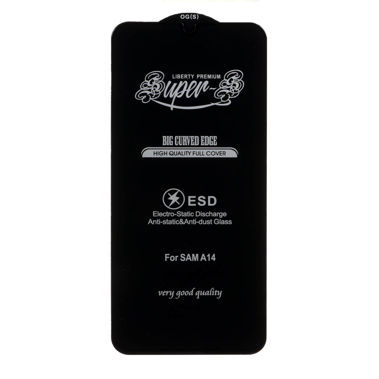 محافظ صفحه نمایش شیشه ای آنتی استاتیک Full Cover Super S-OG مدل Samsung Galaxy A14 / M14 / F14 / A22 5G - مشکی (بدون پک)