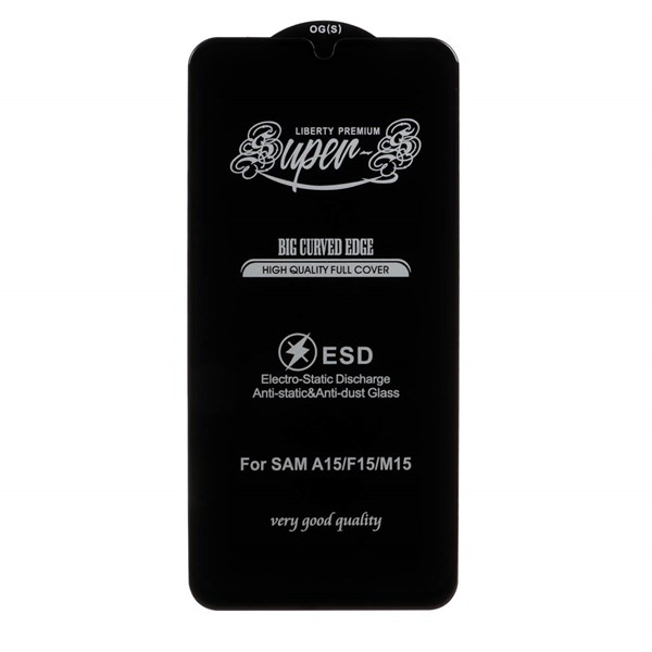 محافظ صفحه نمایش شیشه ای آنتی استاتیک Full Cover Super S-OG مدل Samsung Galaxy A15 / A25 / A24 / M34 / F34 - مشکی (بدون پک)