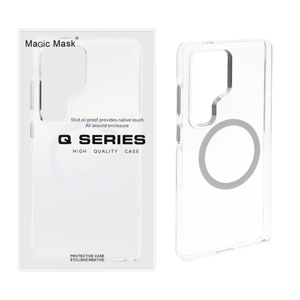 قاب اورجینال Magic Mask پشت سخت شفاف MagSafe مدل Samsung Galaxy S25 Ultra (پک دار)