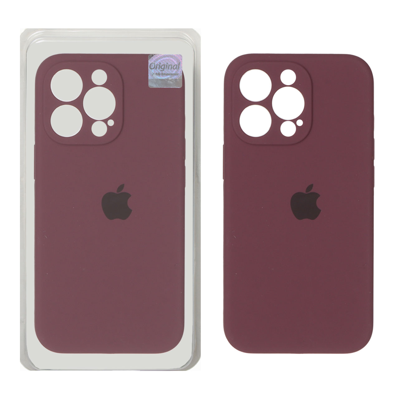 قاب سیلیکونی پاک کنی اورجینال Master Quality مدل Apple iPhone 13 Pro - زرشکی (پک دار)