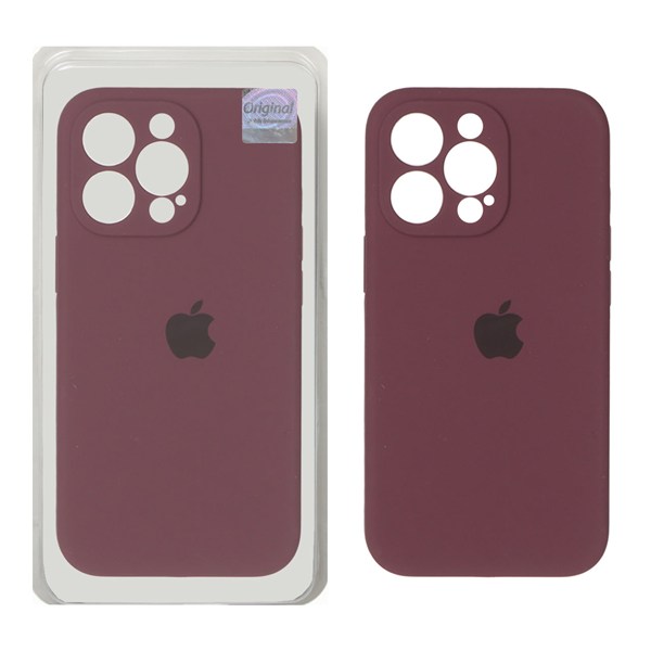 قاب سیلیکونی پاک کنی اورجینال Master Quality مدل Apple iPhone 13 Pro - زرشکی (پک دار)