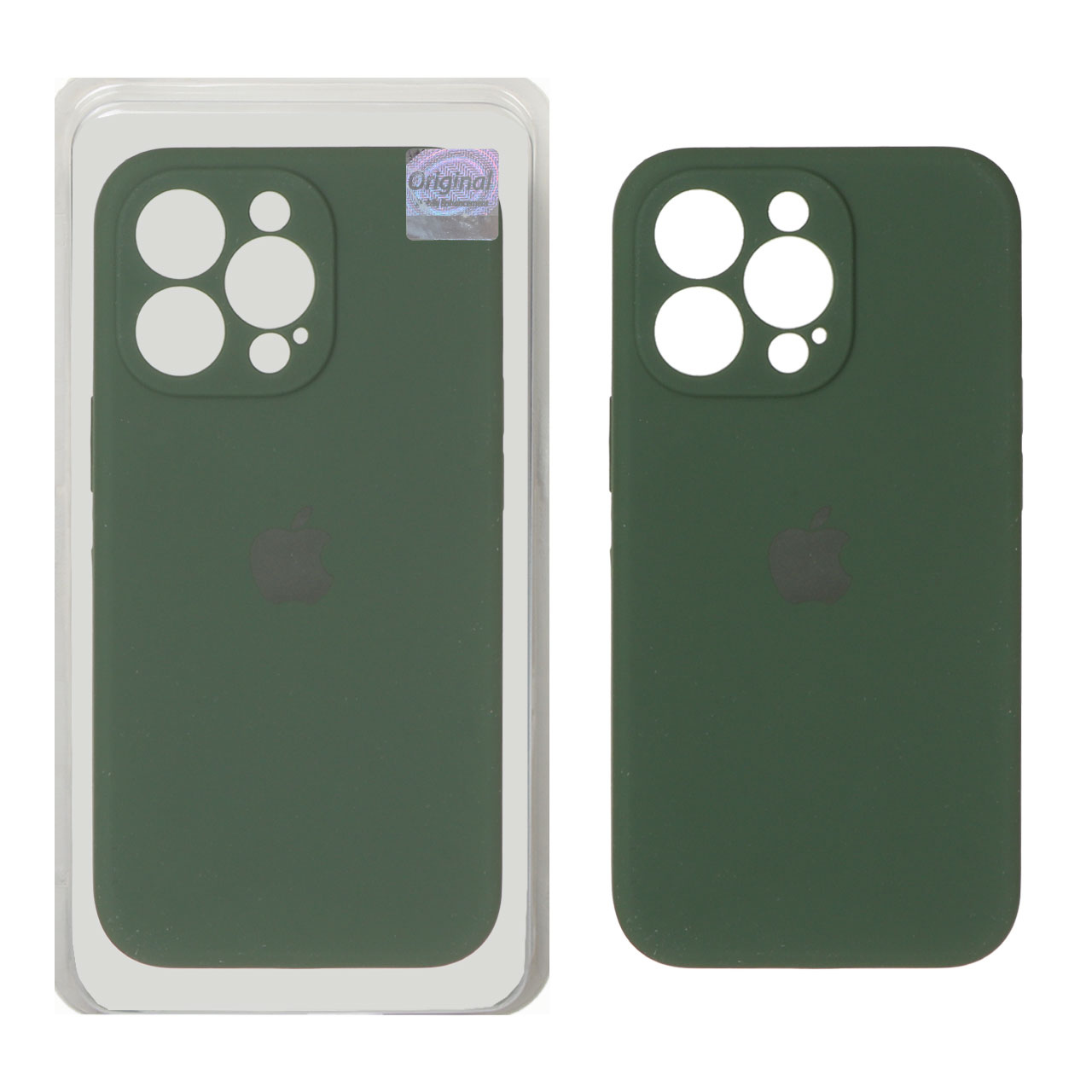 قاب سیلیکونی پاک کنی اورجینال Master Quality مدل Apple iPhone 13 Pro - سبز تیره (پک دار)