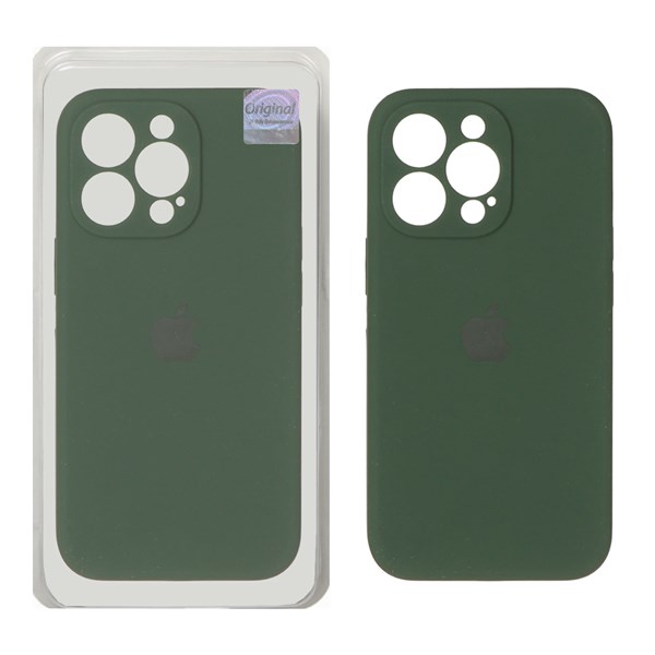 قاب سیلیکونی پاک کنی اورجینال Master Quality مدل Apple iPhone 13 Pro - سبز تیره (پک دار)