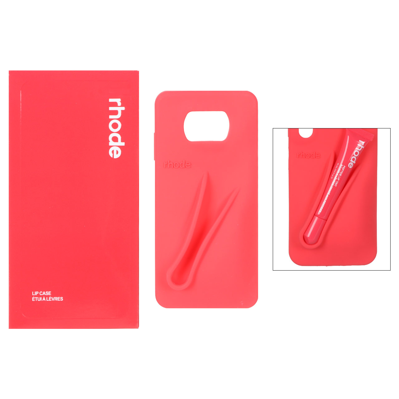 قاب سیلیکونی پاک کنی اورجینال rhode با ست لیپ گلاس Xiaomi Poco X3 / Poco X3 Pro / Poco X3 NFC - قرمز (پک دار)