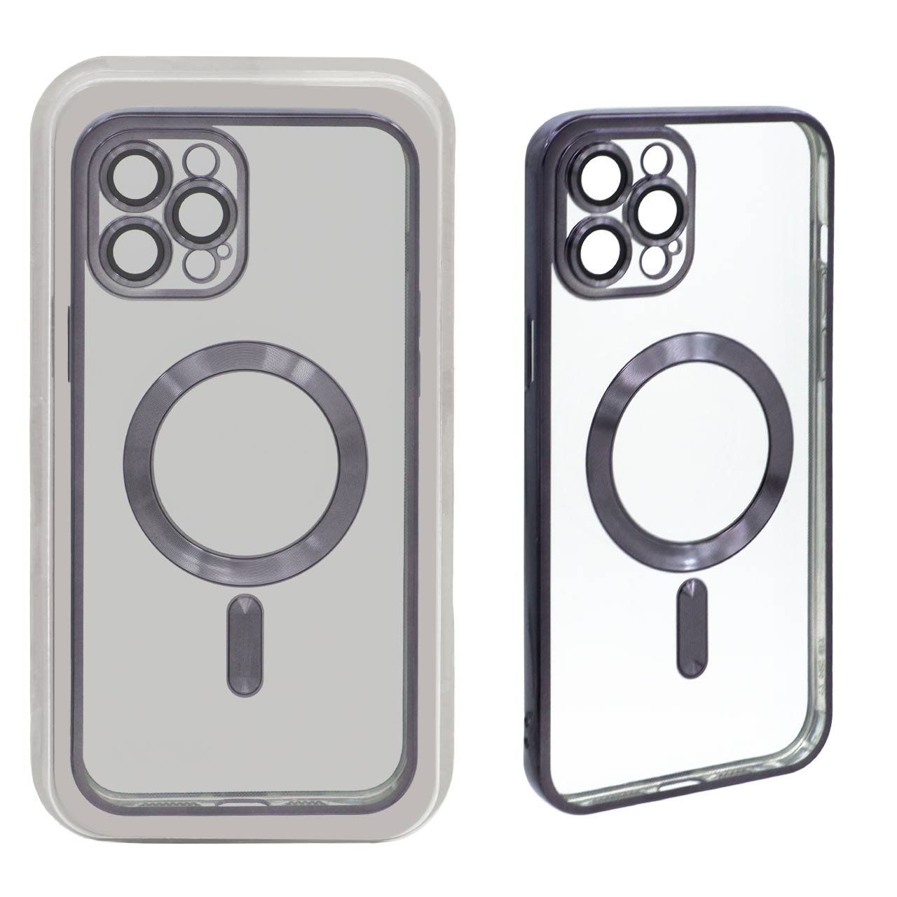 قاب اورجینال الکترواستاتیک Magsafe لنز گلس دار Apple iPhone 12 Pro Max - مشکی (پک دار)
