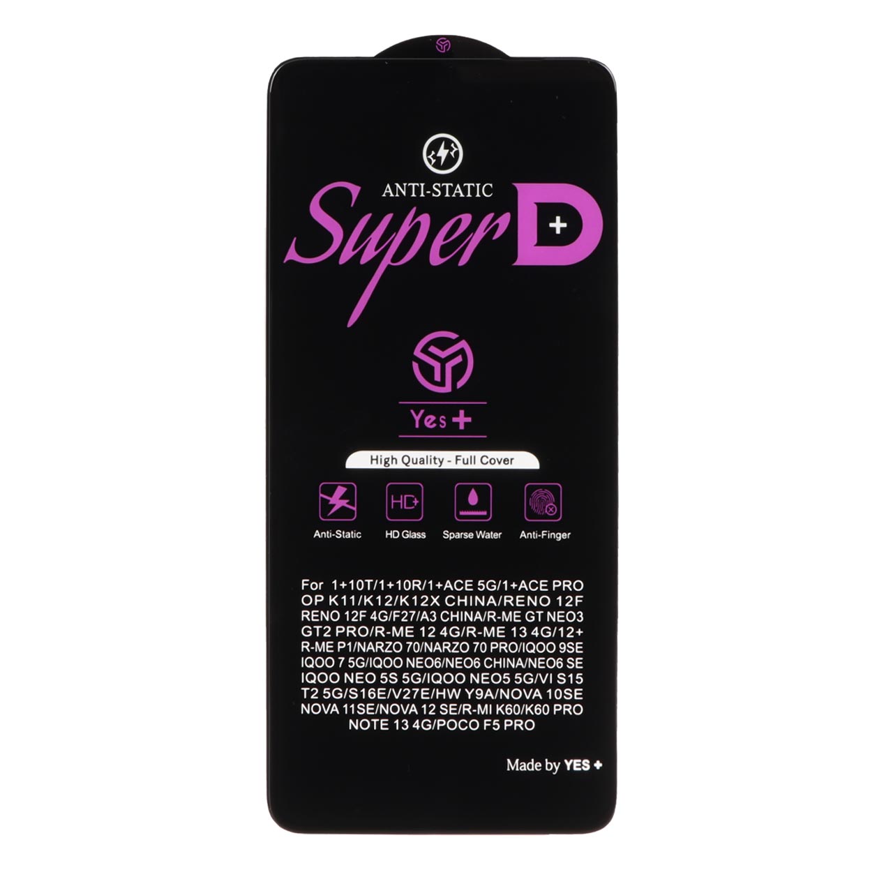 محافظ صفحه نمایش شیشه ای Super D Anti Static Yes Plus مدل Xiaomi Redmi Note 13 4G / Poco M7 Pro 5G