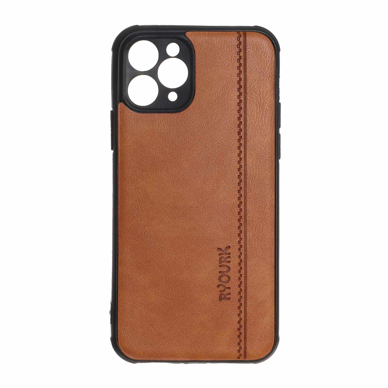 قاب طرح چرم RYOURK مدل Apple iPhone 11 pro - عسلی
