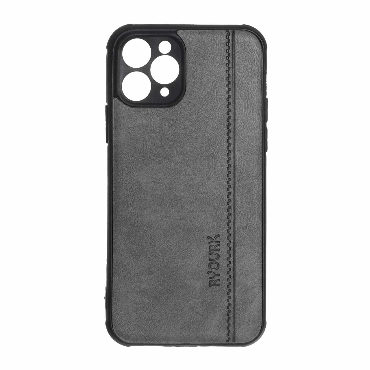 قاب طرح چرم RYOURK مدل Apple iPhone 11 pro - خاکستری