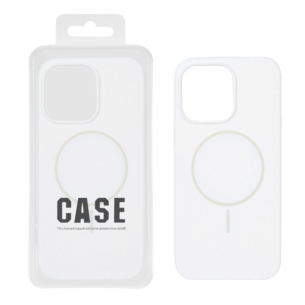 قاب سیلیکونی پاک کنی اورجینال درجه یک MagsafeApple iPhone 14 Pro Max - سفید (پک دار)