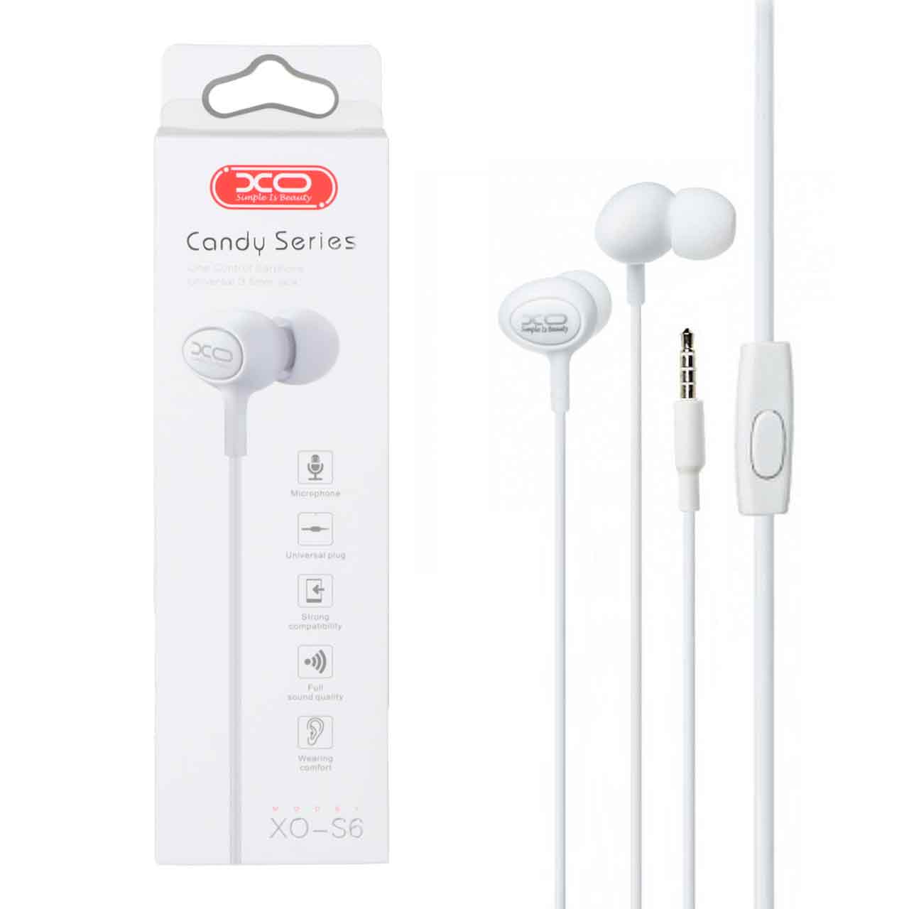 هندزفری باسیم XO مدل XO-S6 - سفید