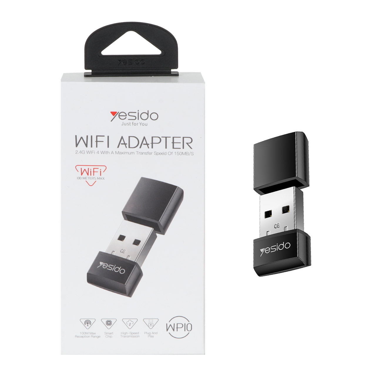 دانگل وای فای بی سیم Yesido مدل WP10 - مشکی (گارانتی 18 ماه تعویض نیکان همراه)