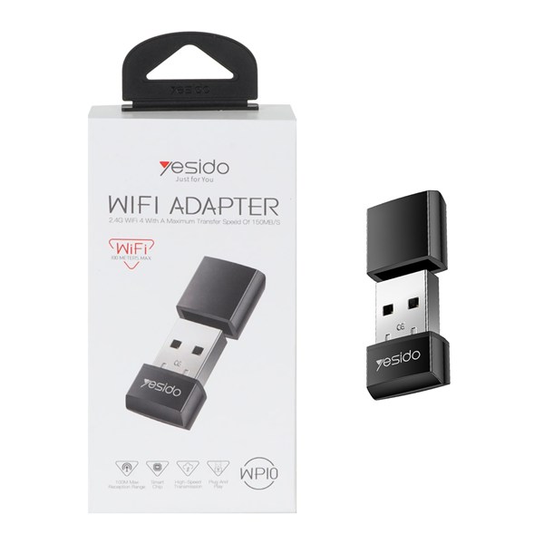 دانگل وای فای بی سیم Yesido مدل WP10 - مشکی (گارانتی 18 ماه تعویض نیکان همراه)