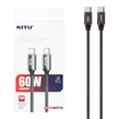کابل شارژ فست Nitu Type-C To Type-C مدل NC362 60W - مشکی (گارانتی 18 ماه تعویض نیکان همراه)